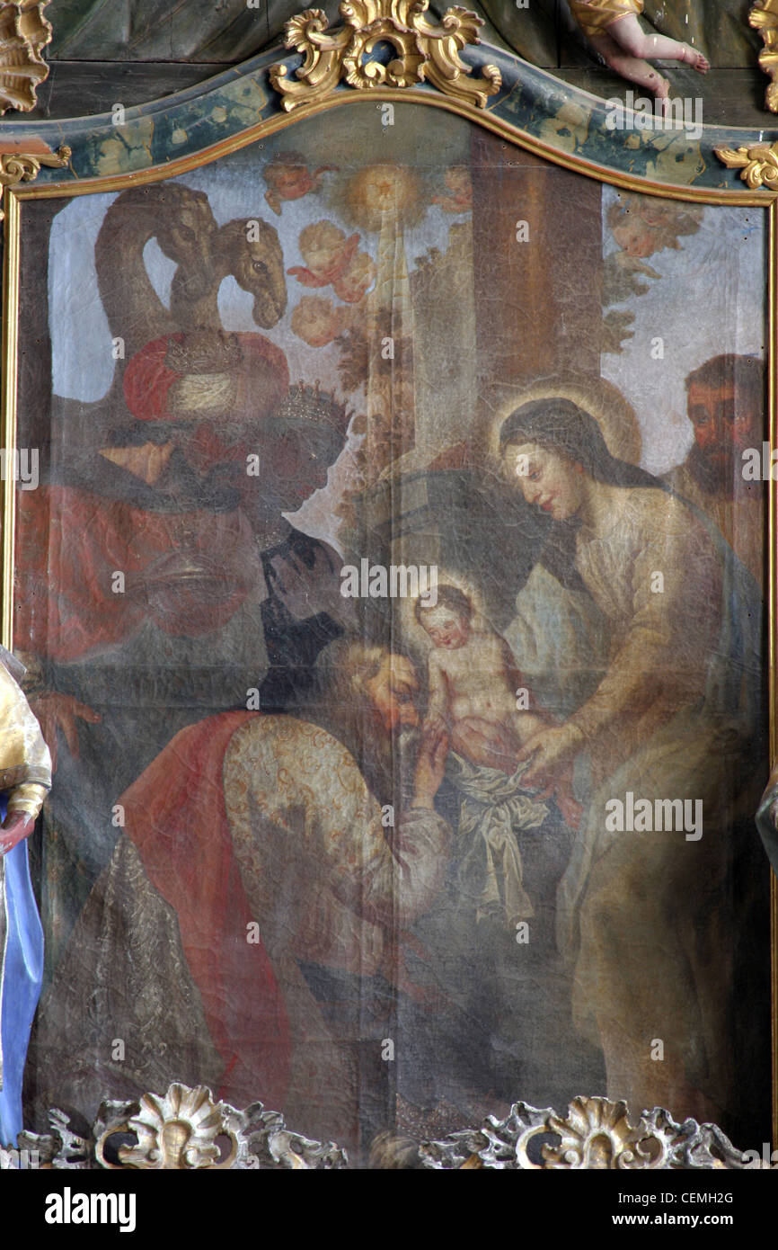 Nativity Scene, Adoration of the Magi Stock Photo - Alamy