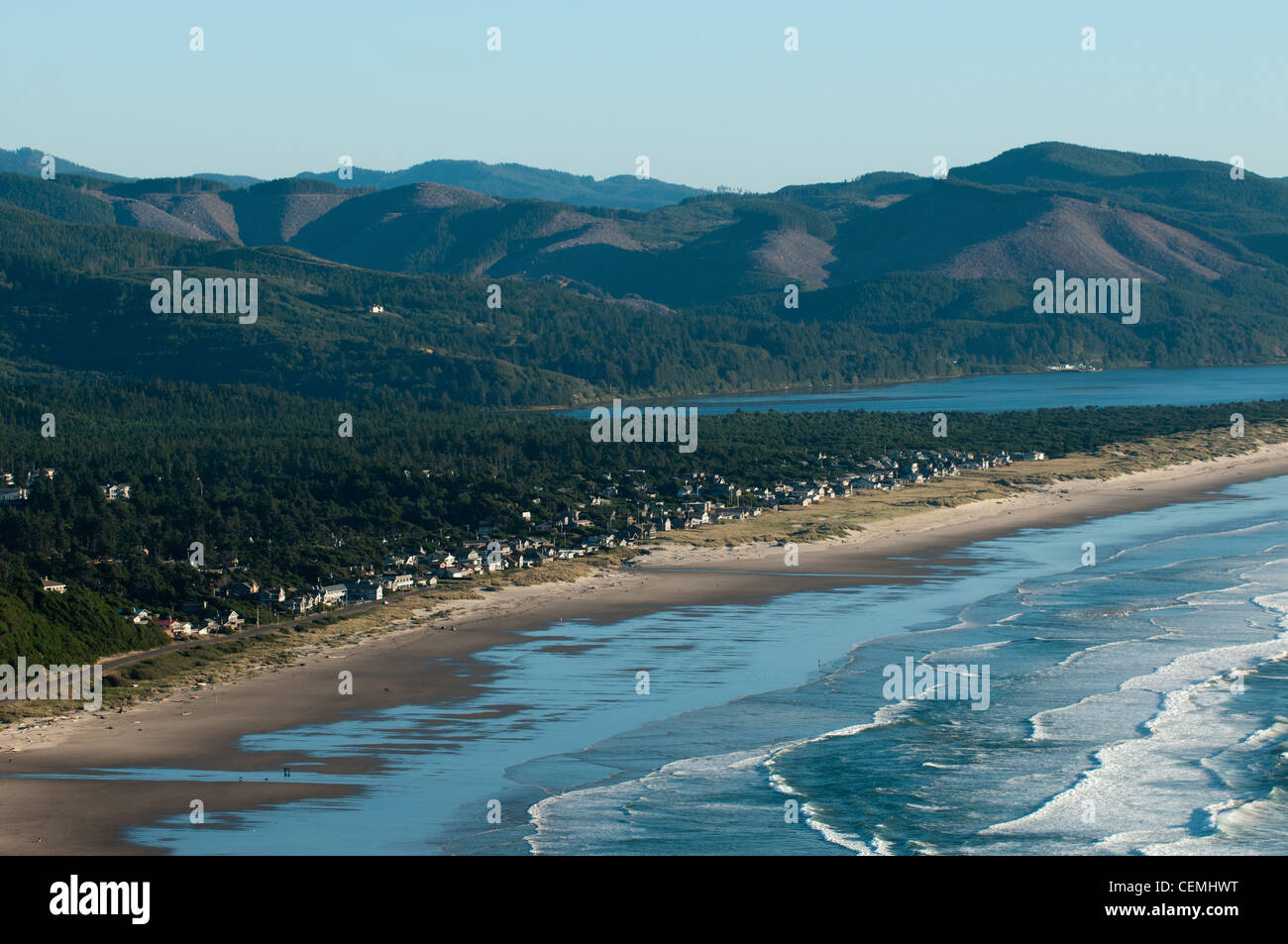 Manzanita, coastal town on Highway 101, Oregon, USA Stock Photo