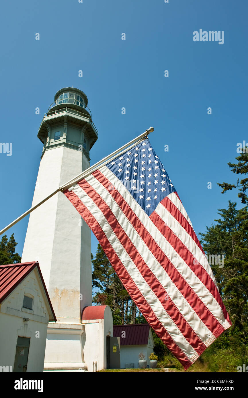 Westport Lighthouse State Park with Westport Lighthouse Stock Photo