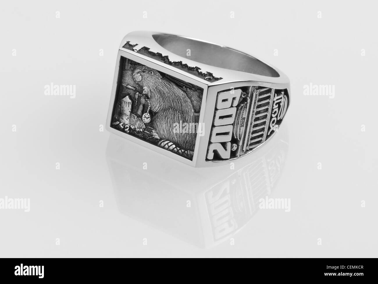 MIT 2009 brass rat class ring Massachusetts institute of technology  cambridge boston studio gold Stock Photo - Alamy