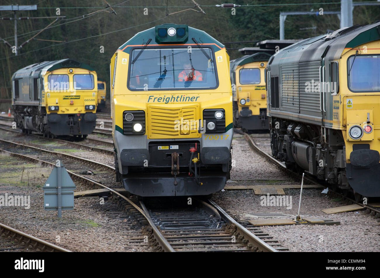 Freightliner locomotive terminal UK Stock Photo