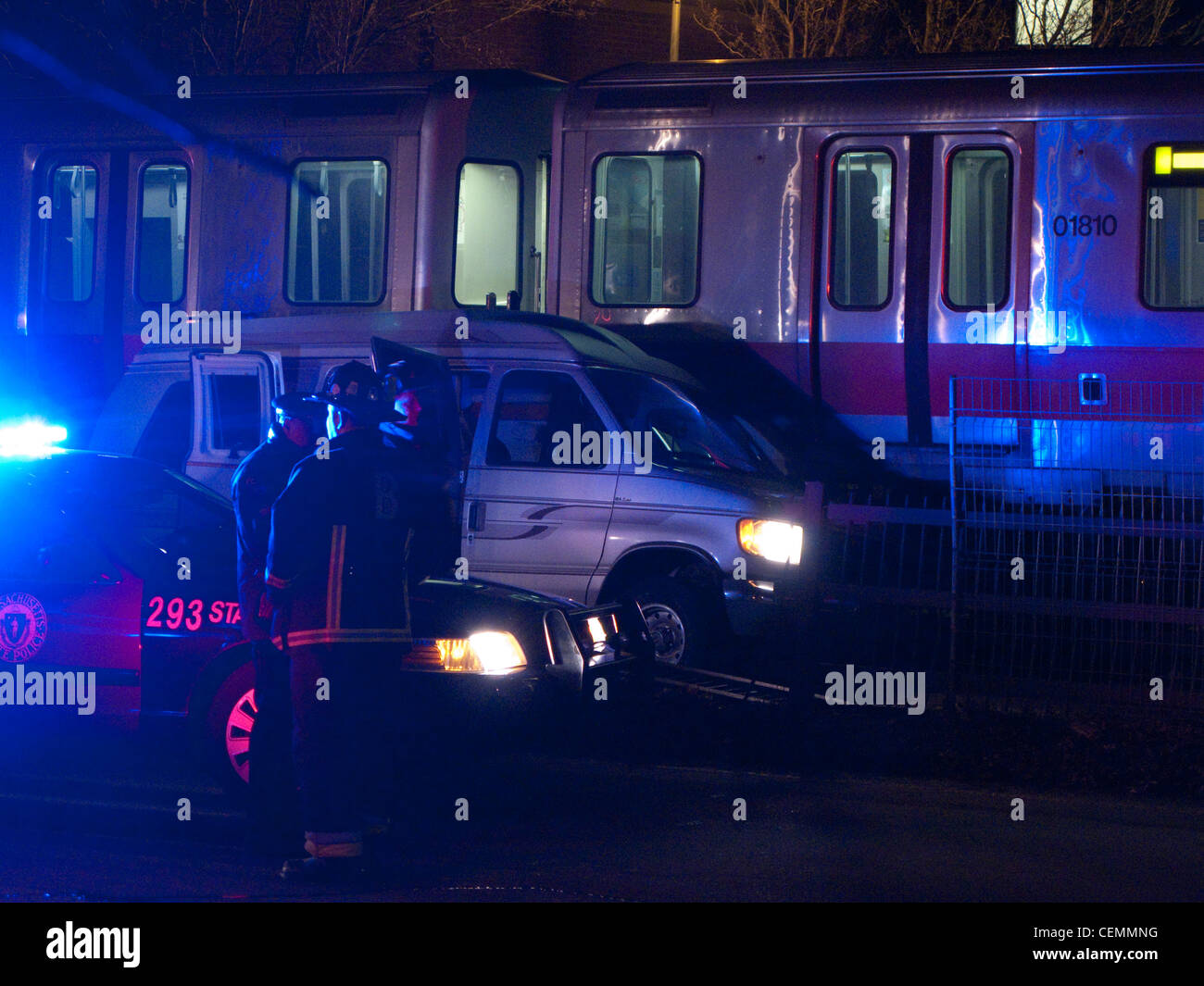 Boston MBTA red line drunk driving accident car crash van massachusetts