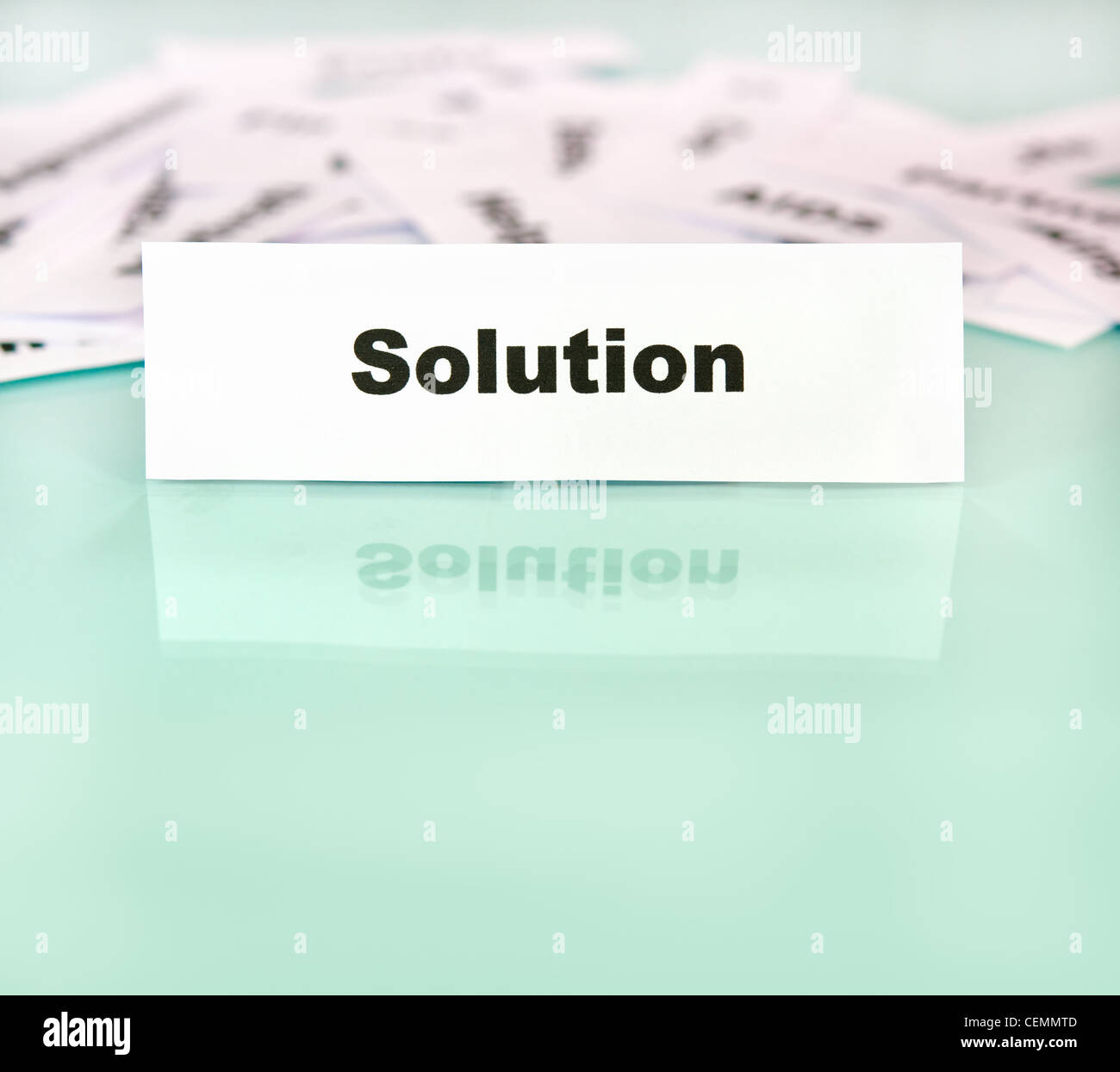 Piece of paper with solution word,sign or text on it Stock Photo - Alamy