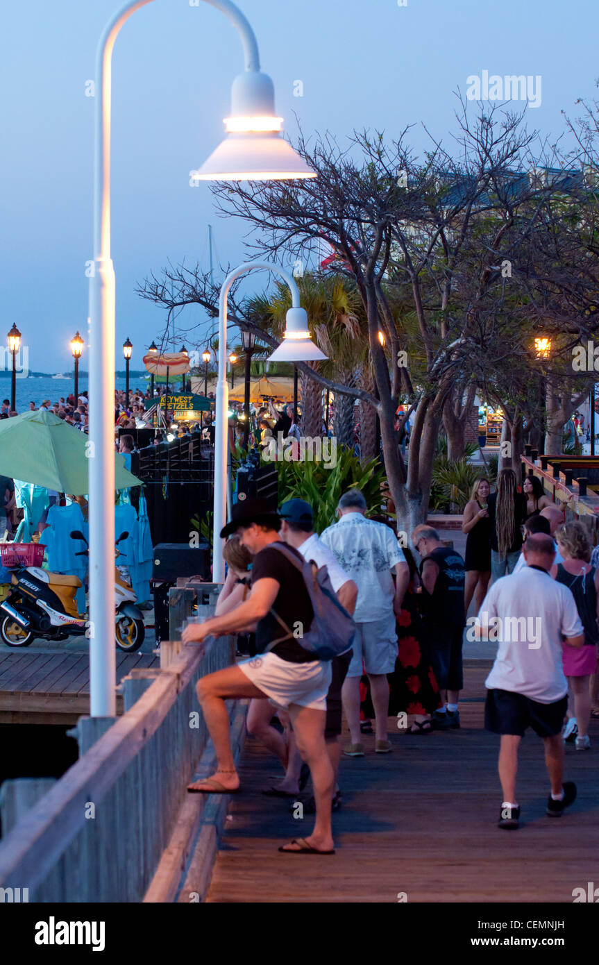 Scene on Key West Mallory Square after sunset Stock Photo Alamy