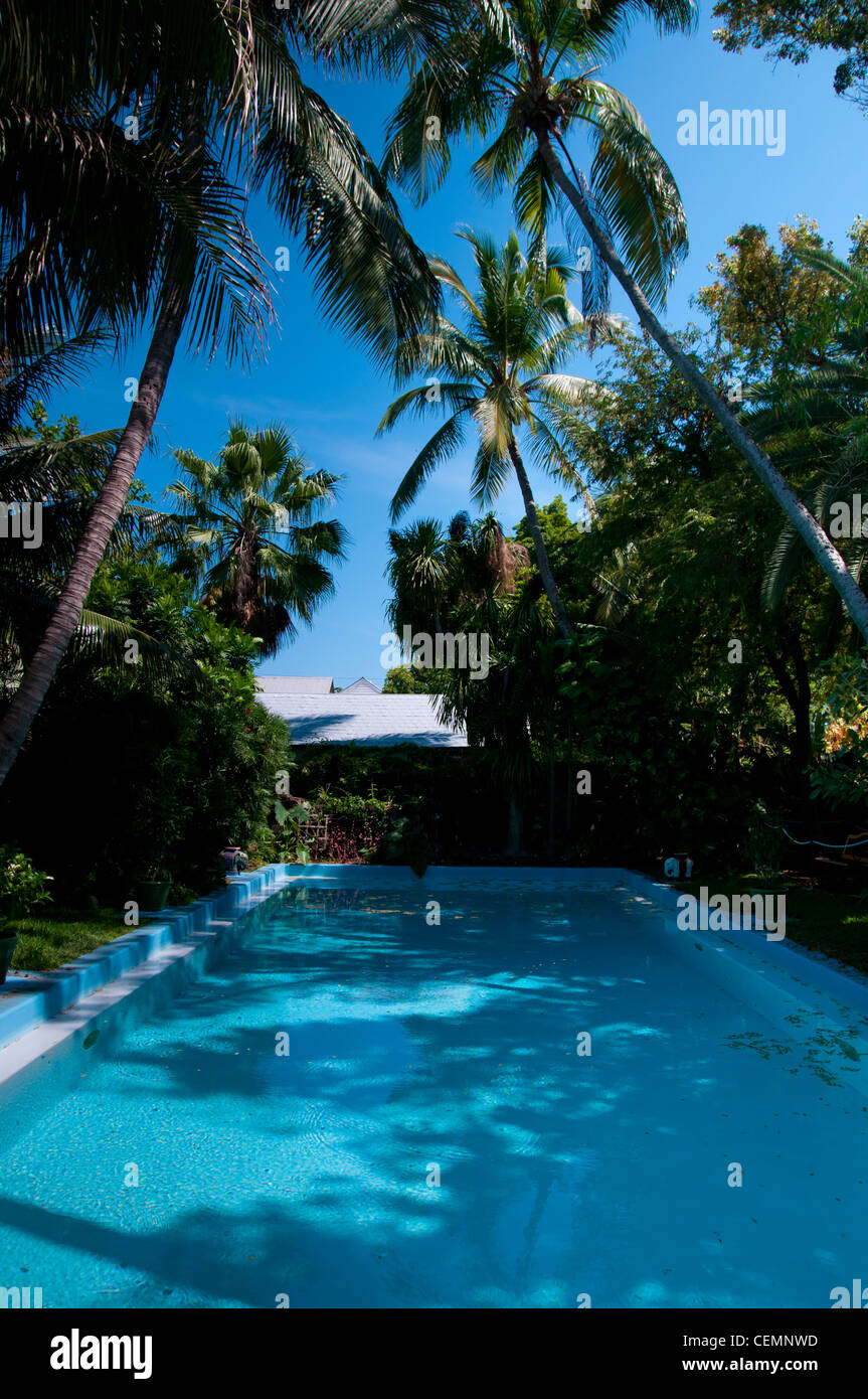 Pool in Ernest Hemingway home and museum, Key West, Florida Stock Photo