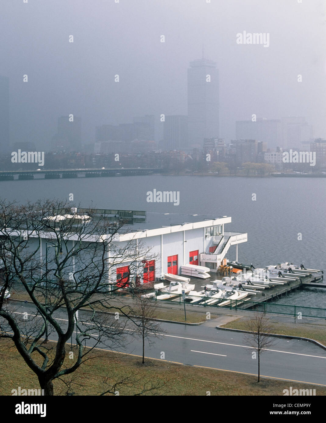 MIT's Pierce Boathouse and Boston's Back Bay Stock Photo Alamy