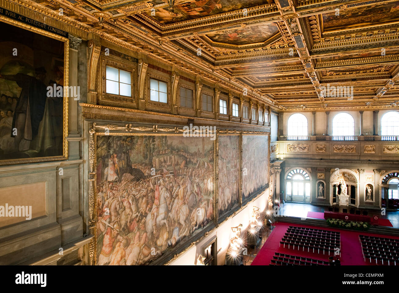 Salone del Cinquecento main hall of Palazzo Vecchio Stock Photo