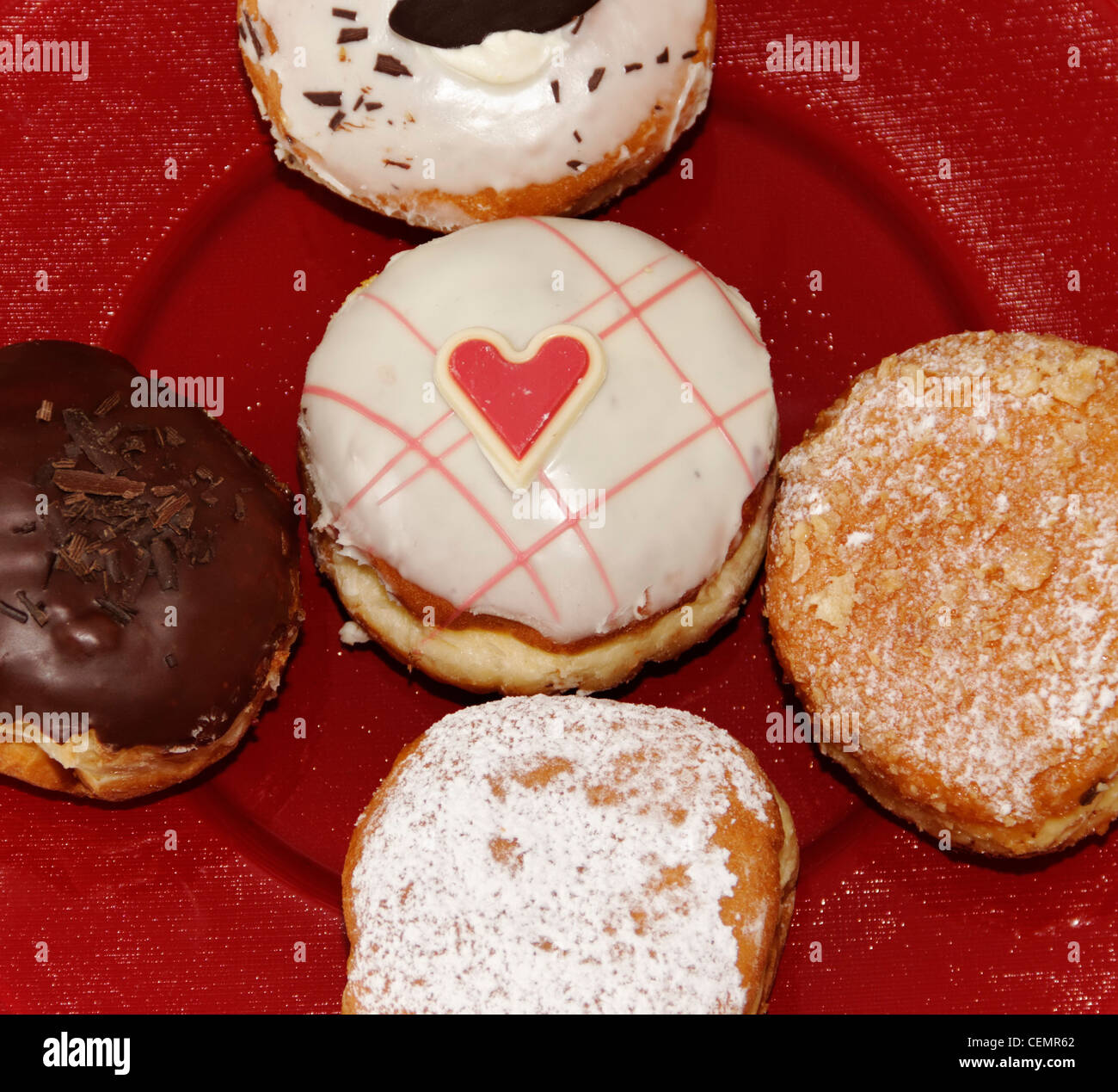 five various bavarian donuts Stock Photo Alamy
