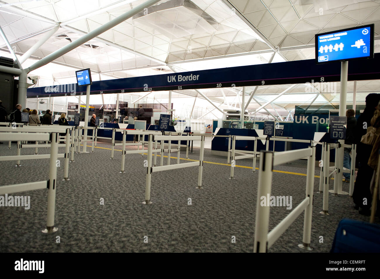 Passports area Stansted Airport Stock Photo