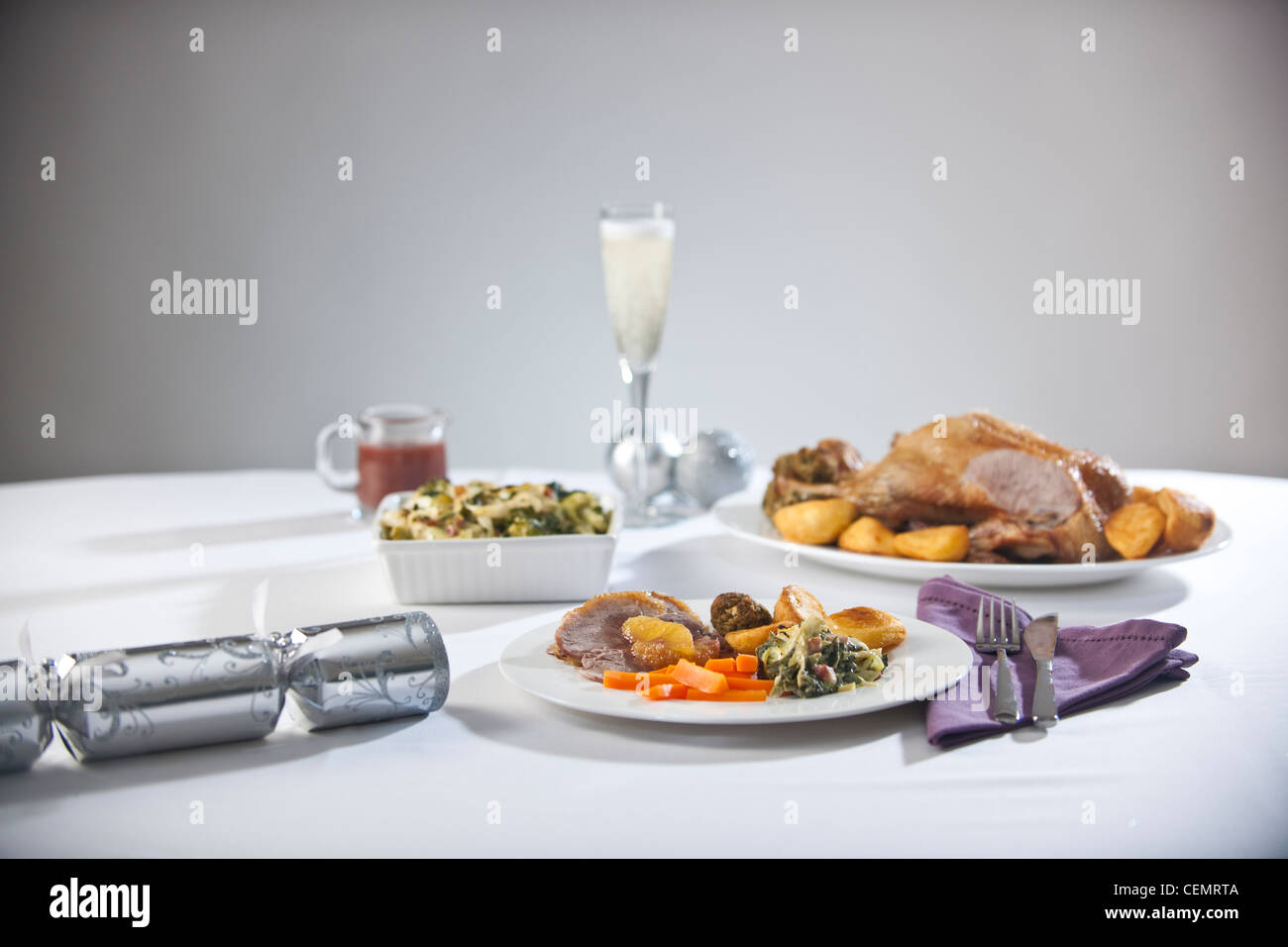 Christmas Duck Roast Dinner Stock Photo - Alamy