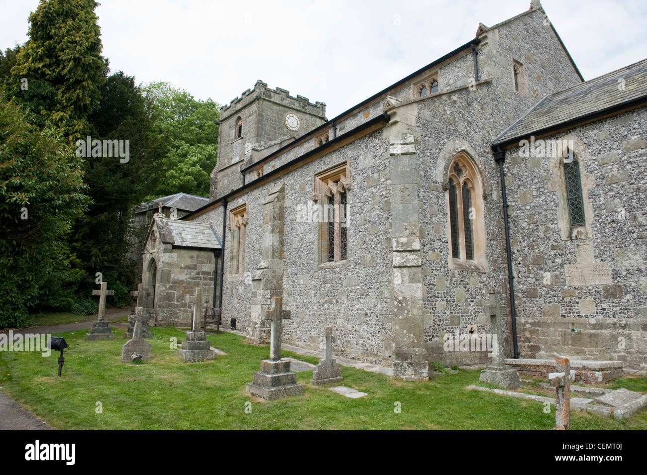 The church of St Mary, Tarrant Gunville, Dorset. Thomas Wedgwood, son of Josiah Wedgwood, was buried in the church in 1805. Stock Photo