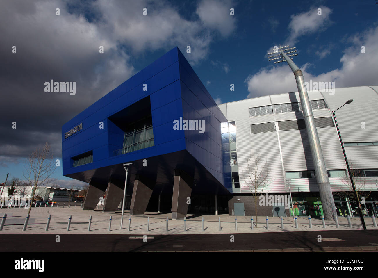 The architecture of the Edgbaston Cricket Ground, Birmingham, UK, the home ground for Warwickshire County Cricket Club. Stock Photo