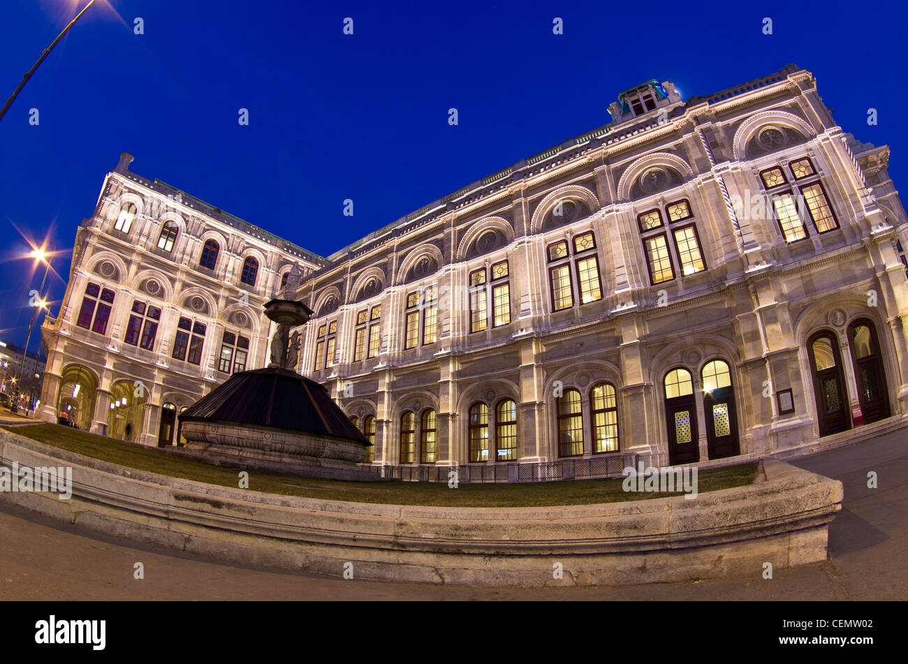 Opera House fish eye, Vienna, Austria Stock Photo