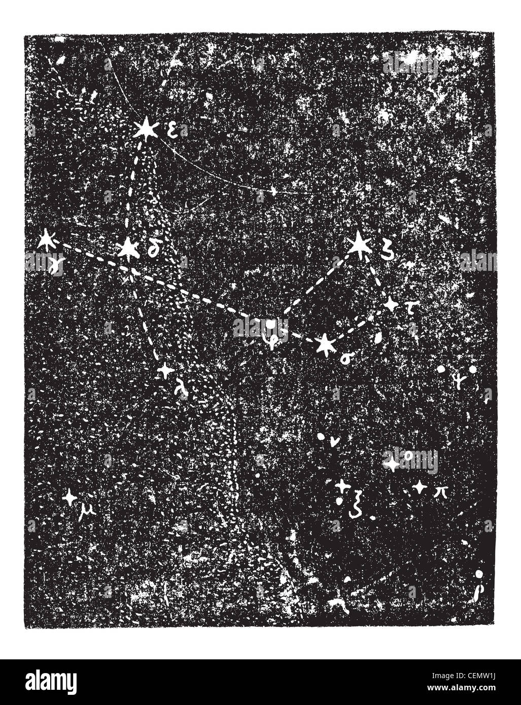 Sagittarius (constellation), vintage engraved illustration. Dictionary of words and things - Larive and Fleury - 1895. Stock Photo