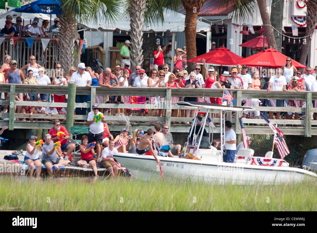 4th of July Boat Parade in Myrtle beach South Carolina USA Stock Photo