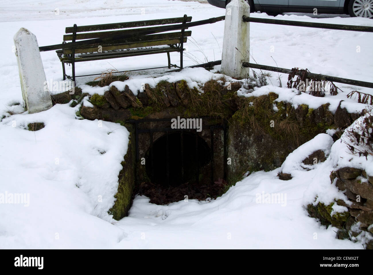 Drainage Water Pipe in Winter Stock Photo Alamy