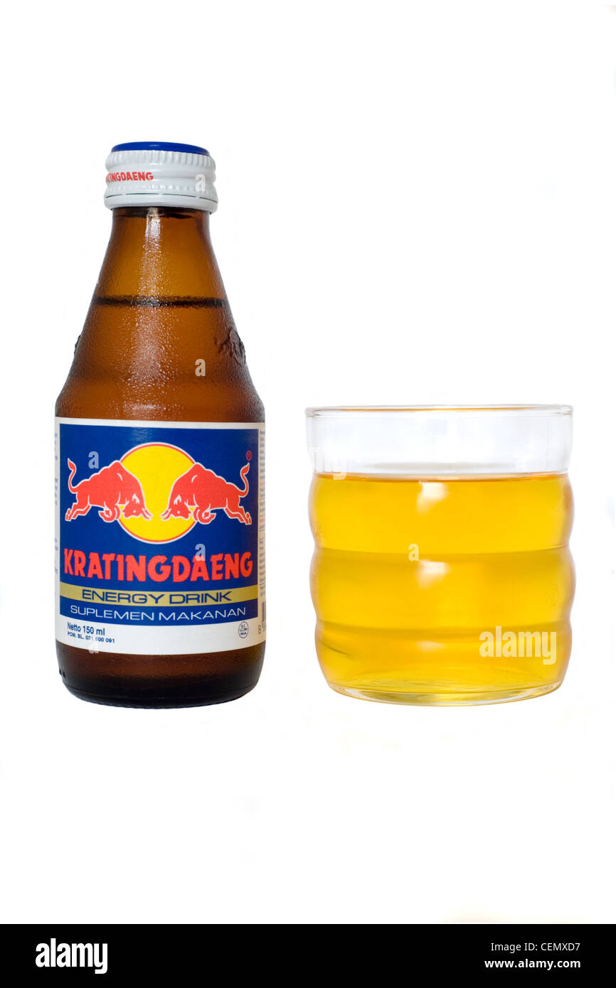 the original red bull krating daeng from indonesia south east asia Stock Photo