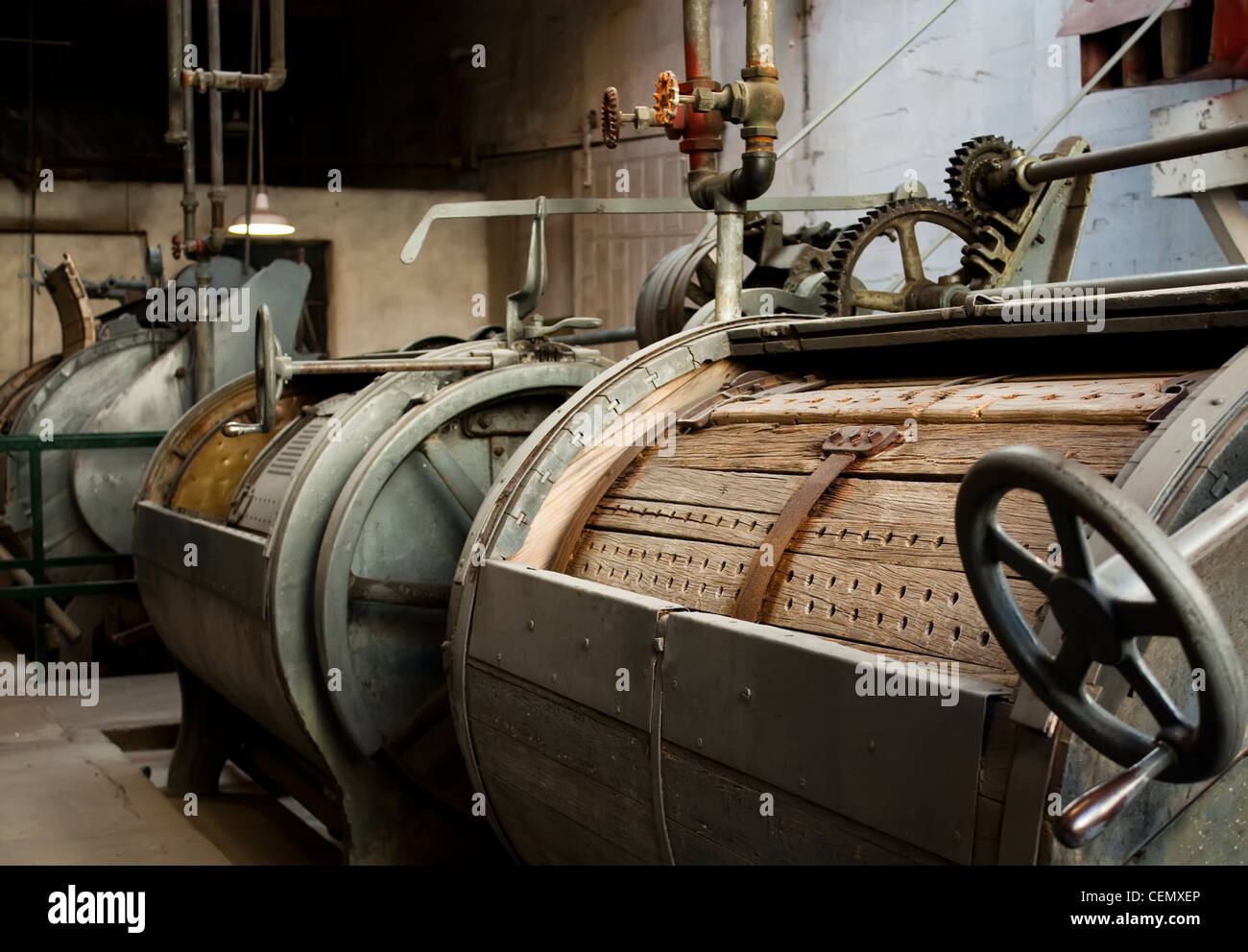 Large laundry machine at a history idaho prison. Stock Photo