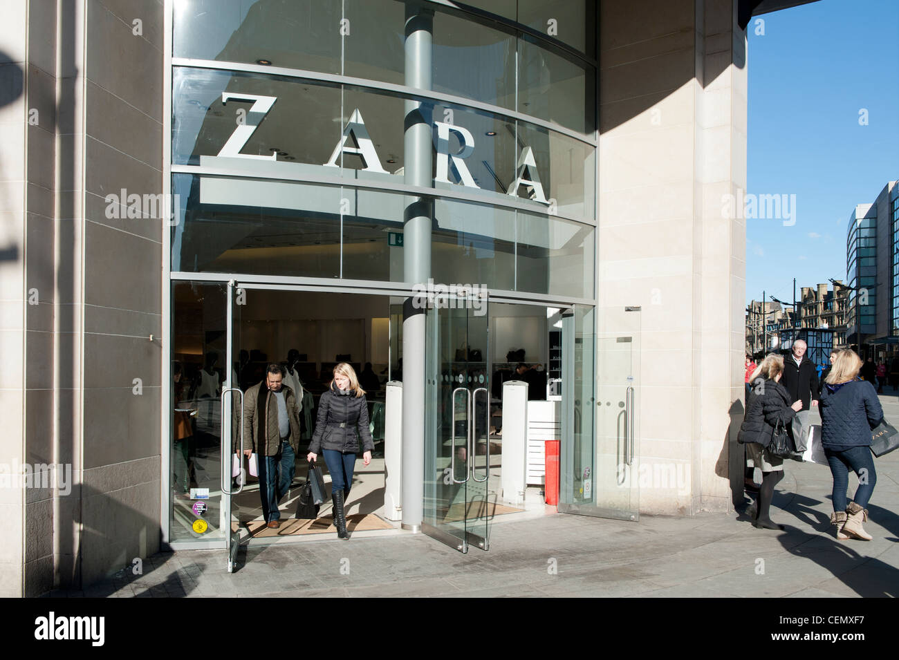The Zara clothing shop located on New Cathedral Street / Market Street in  Manchester city centre, UK Stock Photo - Alamy