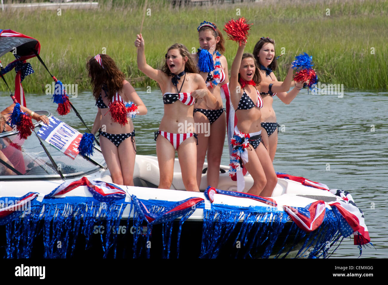 4th of July Boat Parade in Myrtle beach South Carolina USA Stock Photo