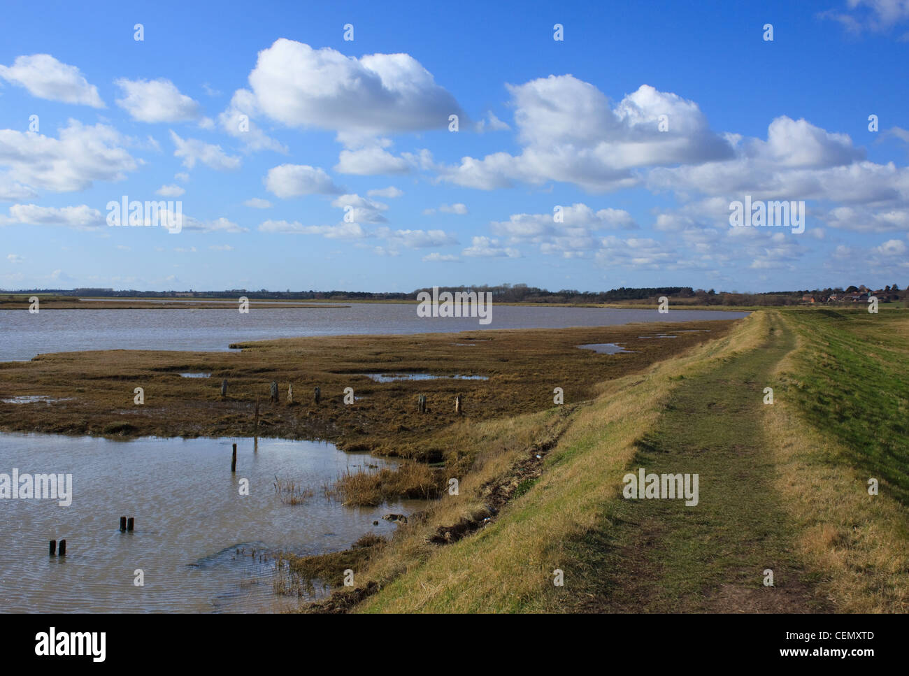 The saltmarshes of the River Ore from Chantry Point, Suffolk, England Stock Photo