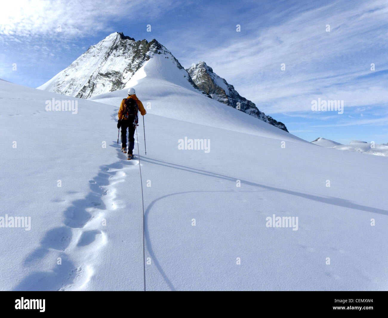 Alpine climbers on the Moiry Glacier Switzerland Stock Photo Alamy