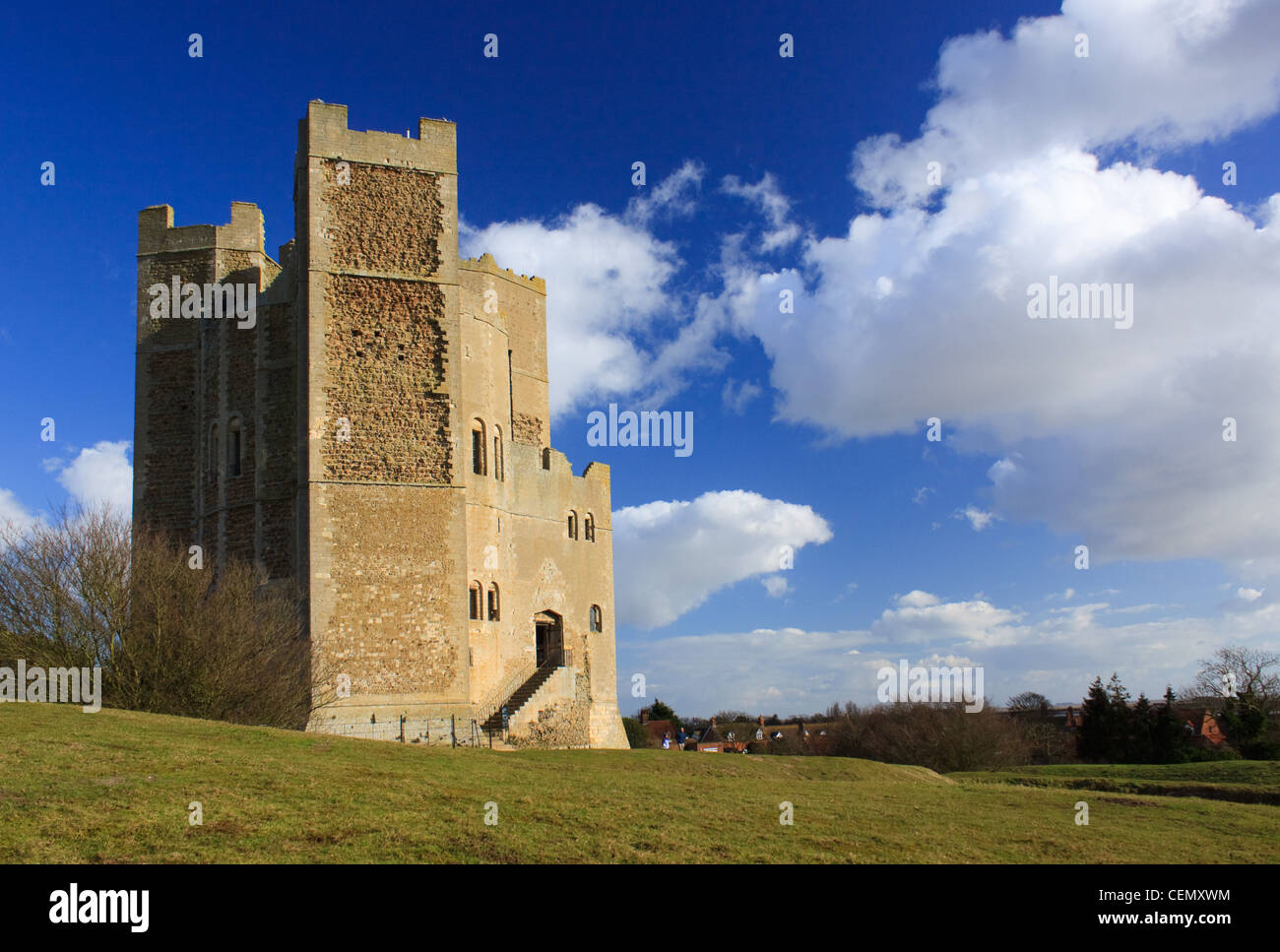 Orford Castle on the Suffolk coast, stands over the town of Orford Stock Photo