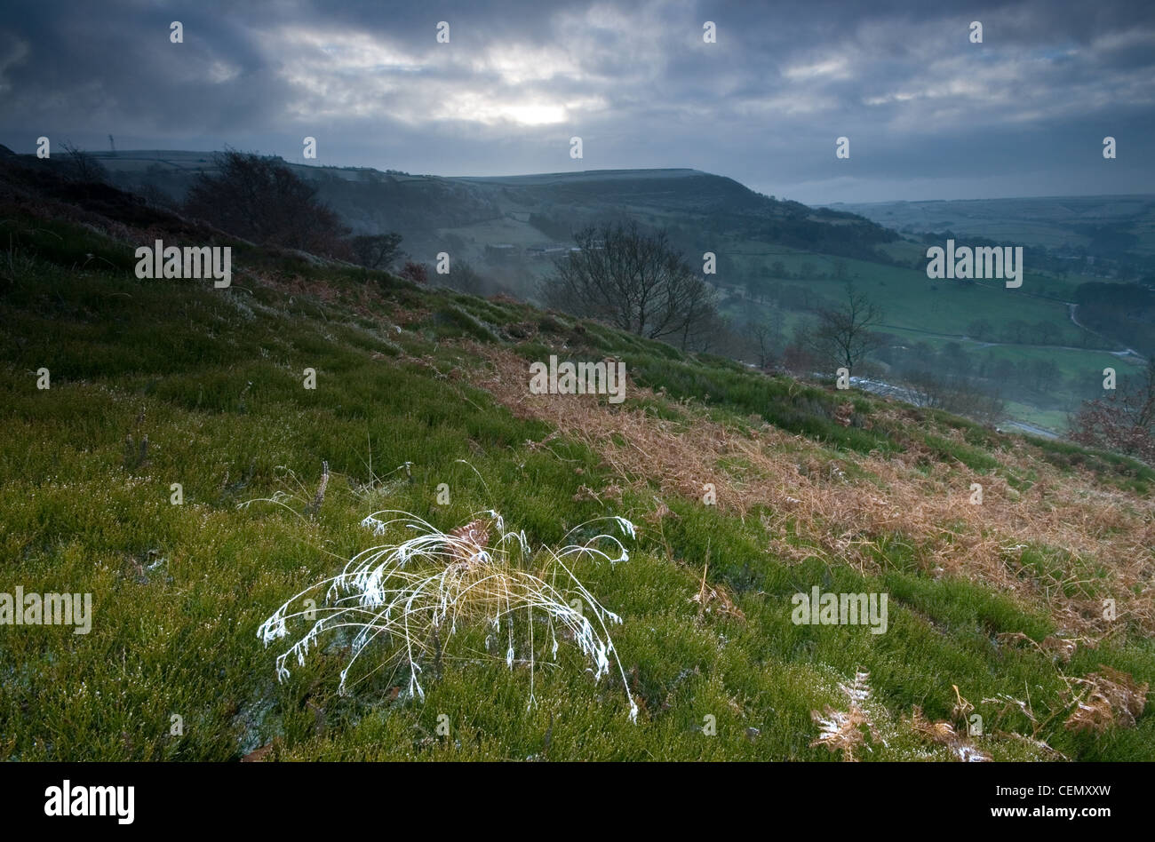 Scene from Meal Hill above Jackson Bridge on the Kirklees Way in Last