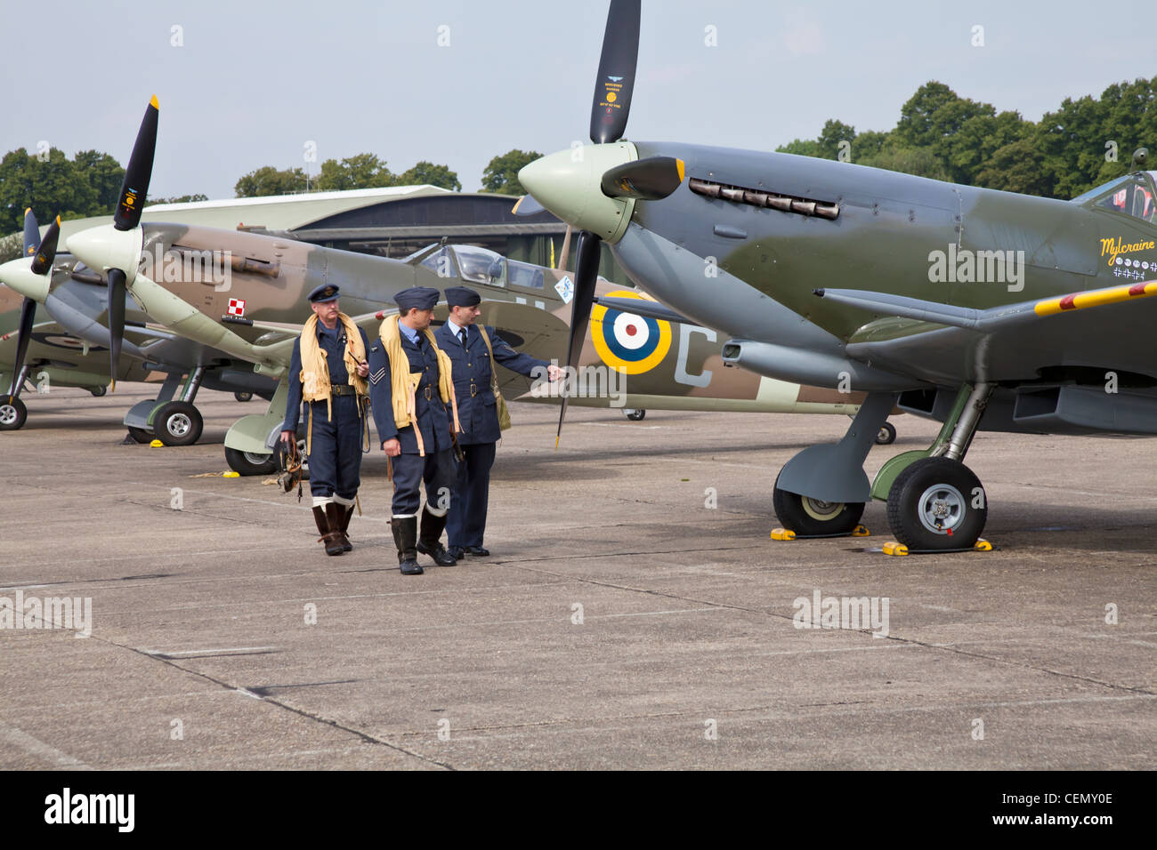 RAF Spitfire pilots Stock Photo