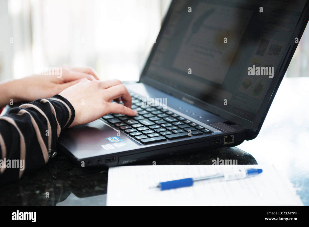This is an image of a laptop computer Stock Photo