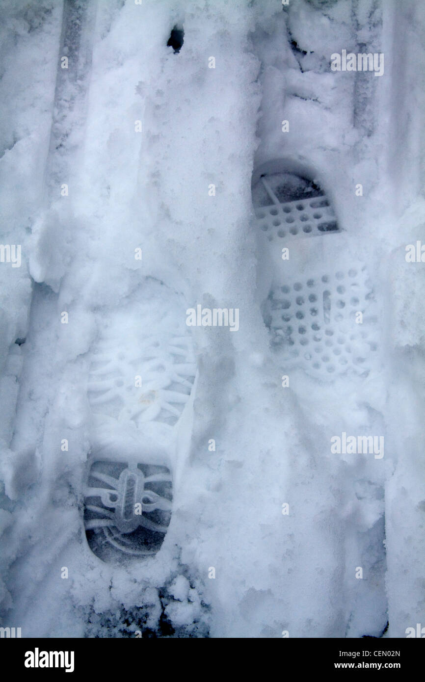 Footprints in the Snow Stock Photo Alamy