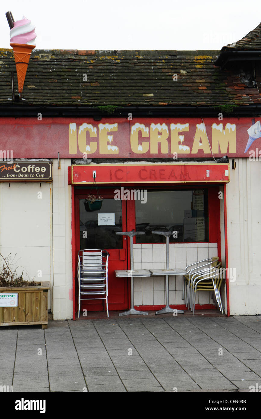 Dilapidated seafront icecream parlour, Herne Bay, Kent UK Stock Photo Alamy