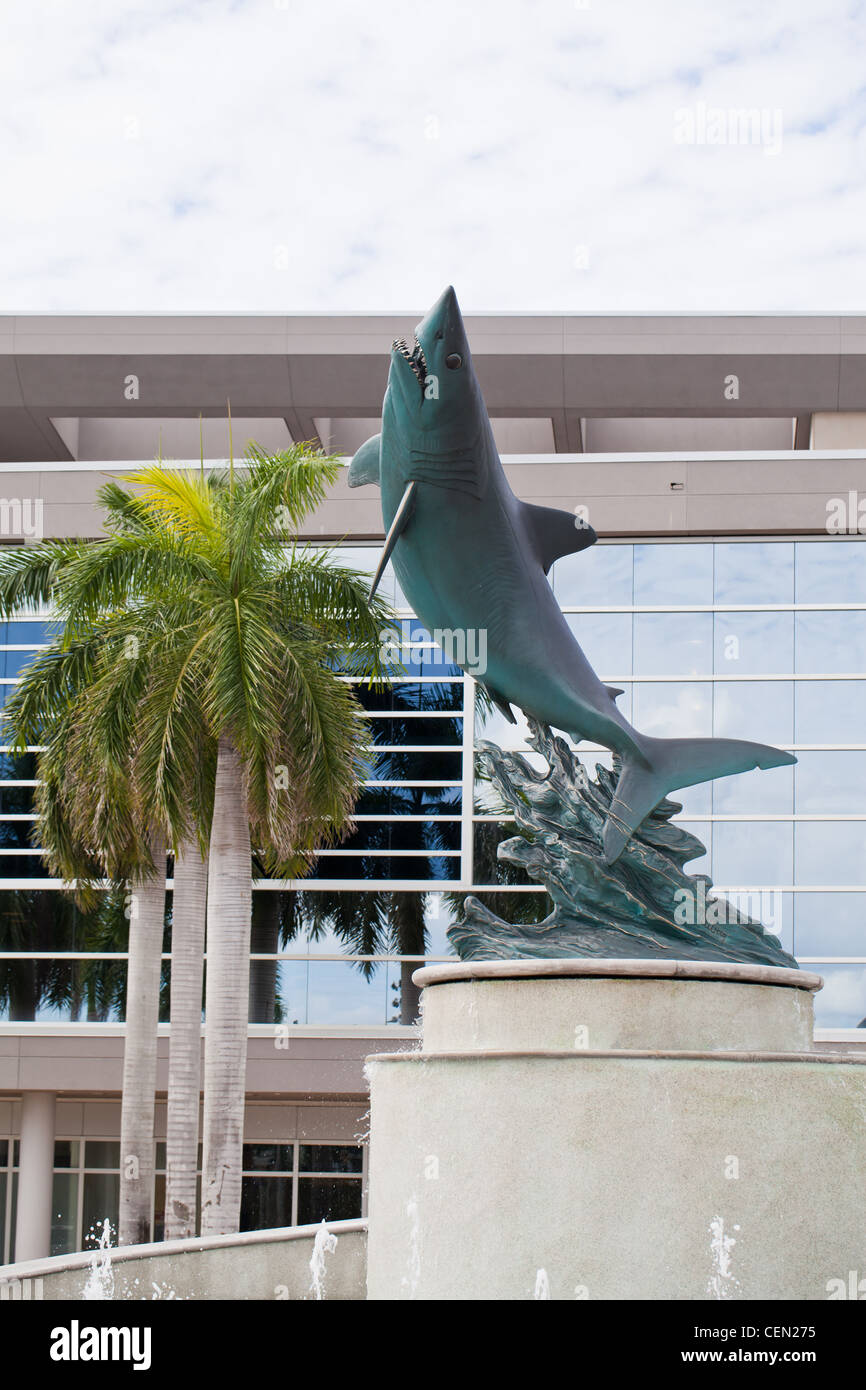 Shark Sculpture at Nova Southeastern University Stock Photo