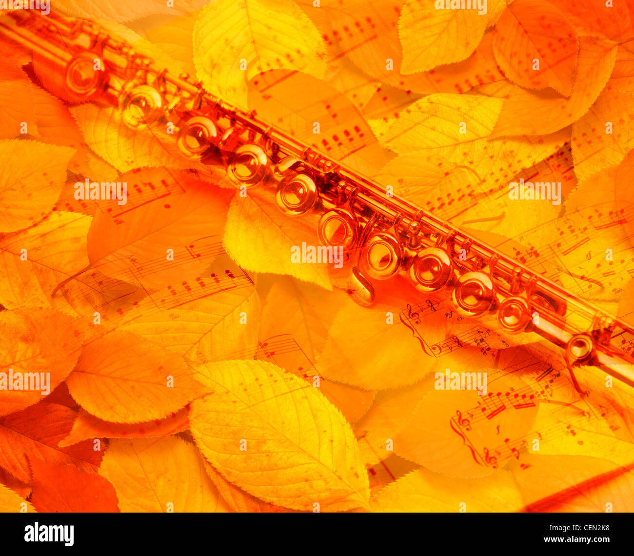 Custom Flute Instruments Leaves Flute, leaves and musical note Stock Photo - Alamy