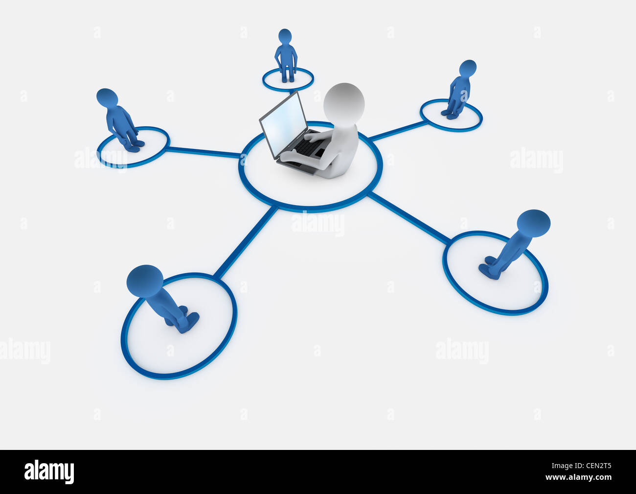 People Computer Connected render of a person with laptop connected to the internet Stock Photo ...