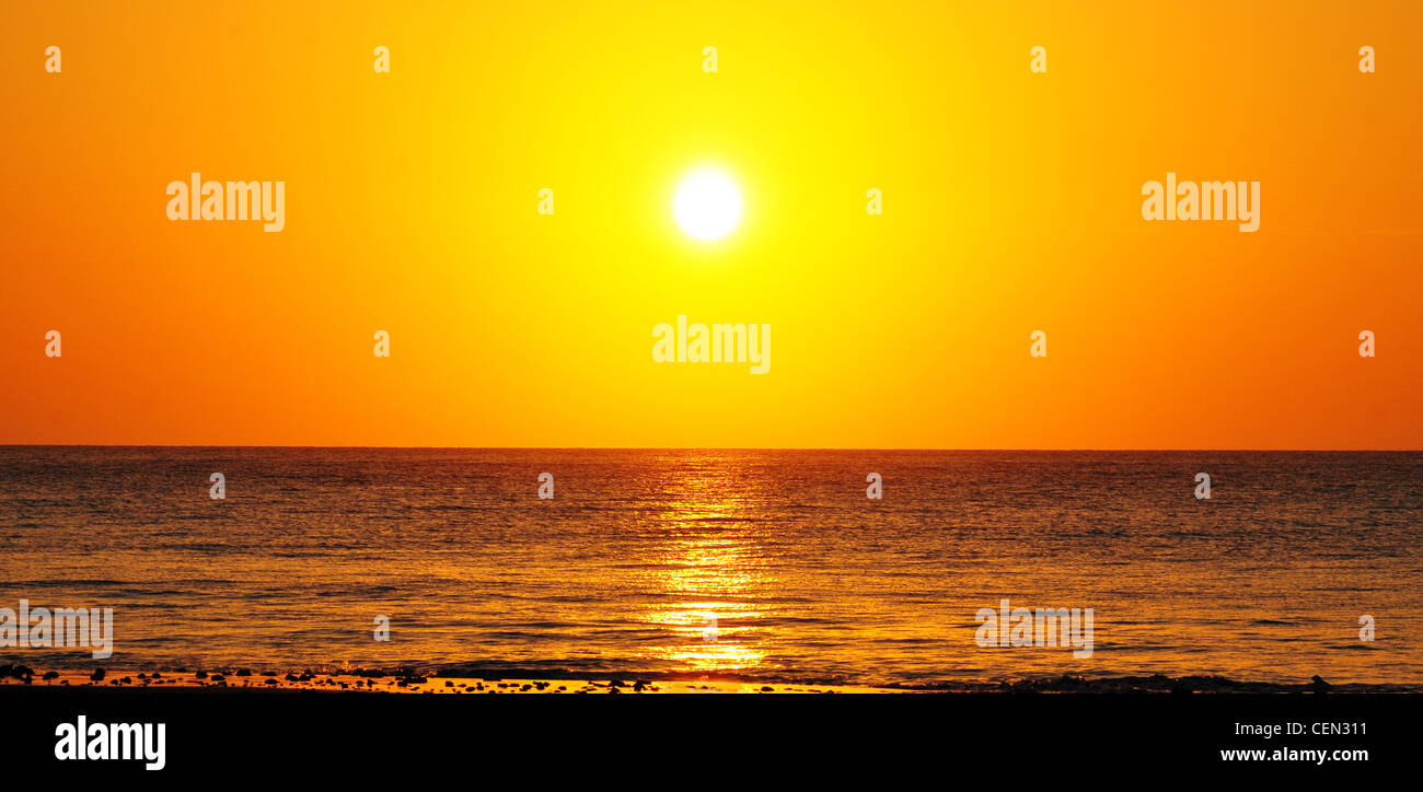 Beautiful colorful sunrise at Corona Beach, Panama Stock Photo