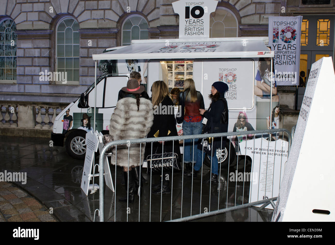 Top Shop stall stand London Fashion Week Somerset House 2012 Stock