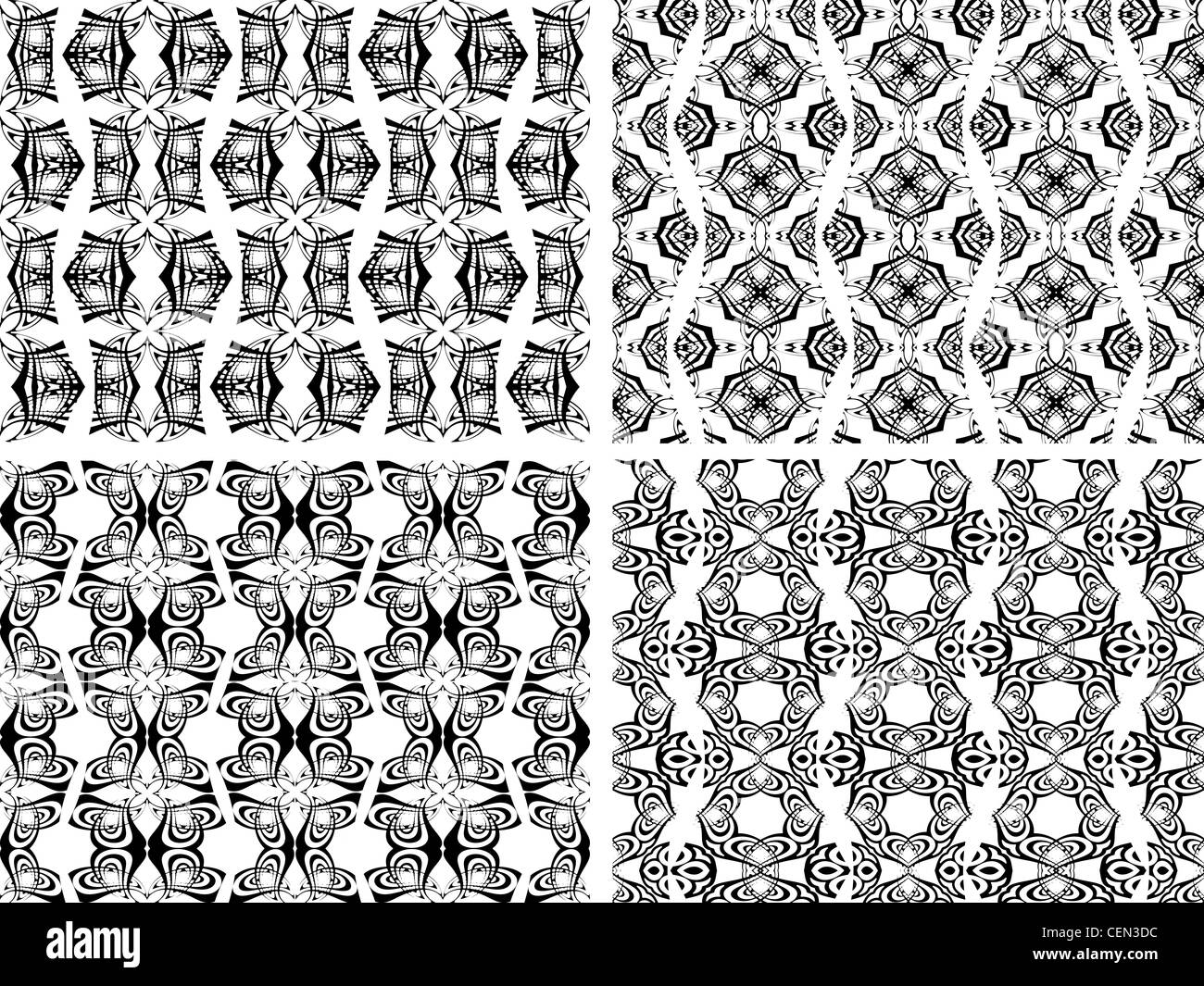 black and white seamless patterns; abstract textures; vector art ...