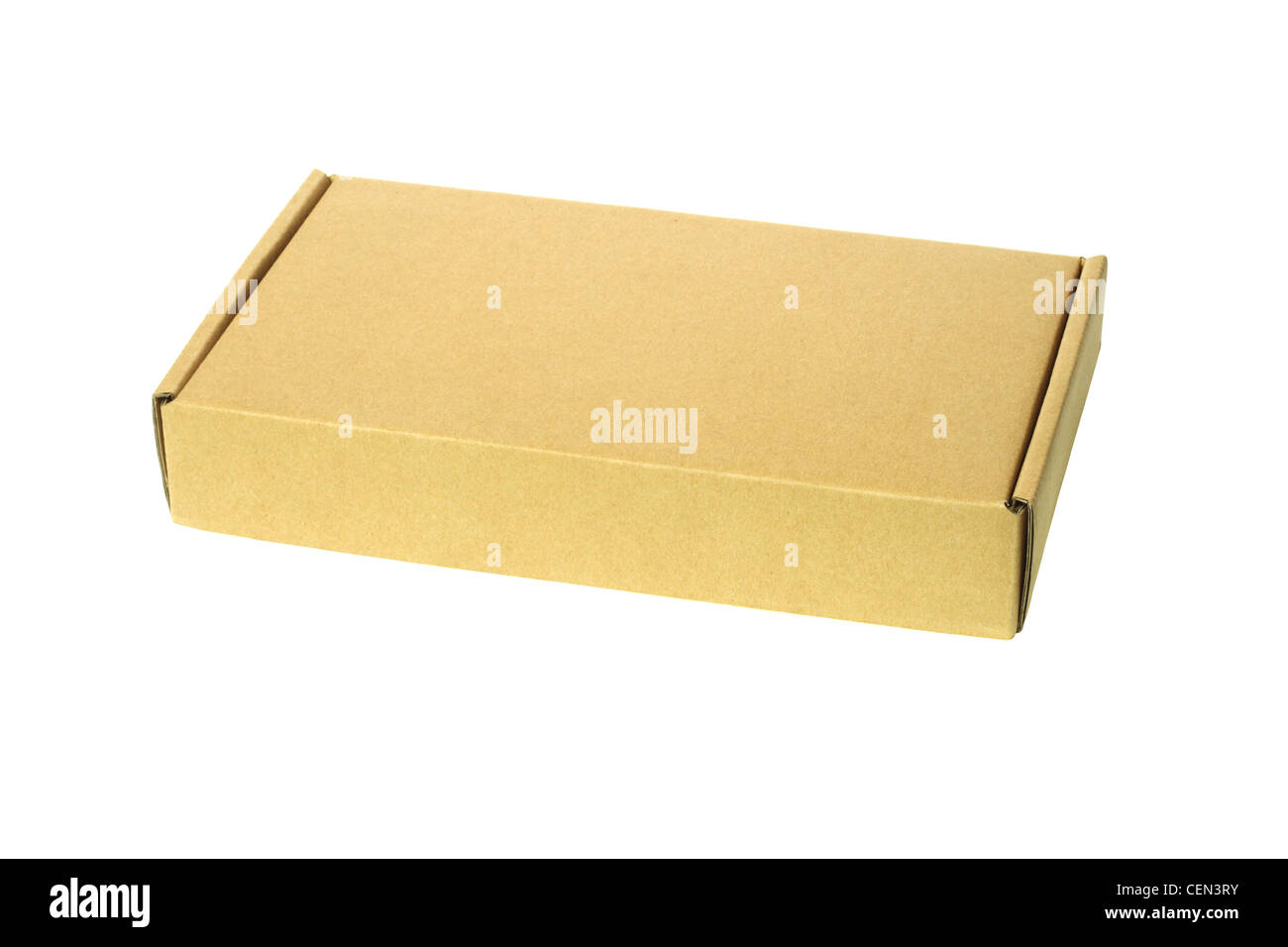 Closed Blank Paper Box on White Background Stock Photo