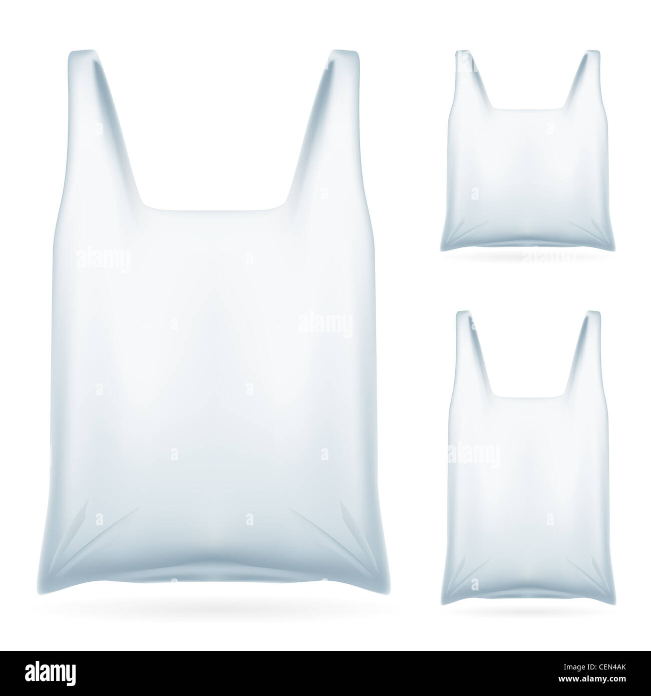 Set of White Plastic Bag on White Background for design Stock Photo - Alamy