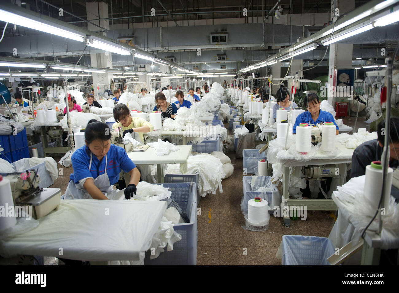 Factory of Langsha Group, country's largest producer of socks