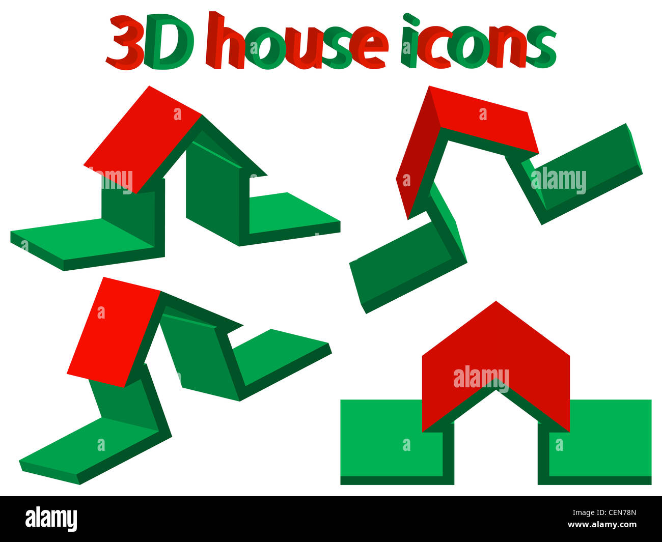 3d house icons against white background, abstract vector art ...