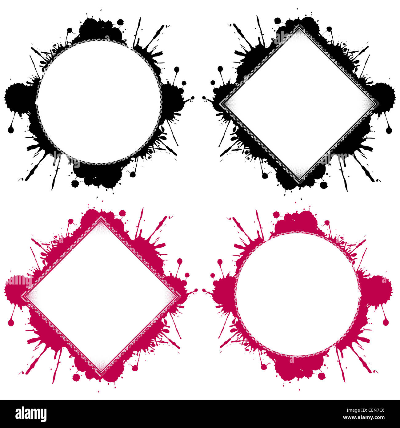 round and square templates ready for your design over white background, abstract vector art illustration Stock Photo