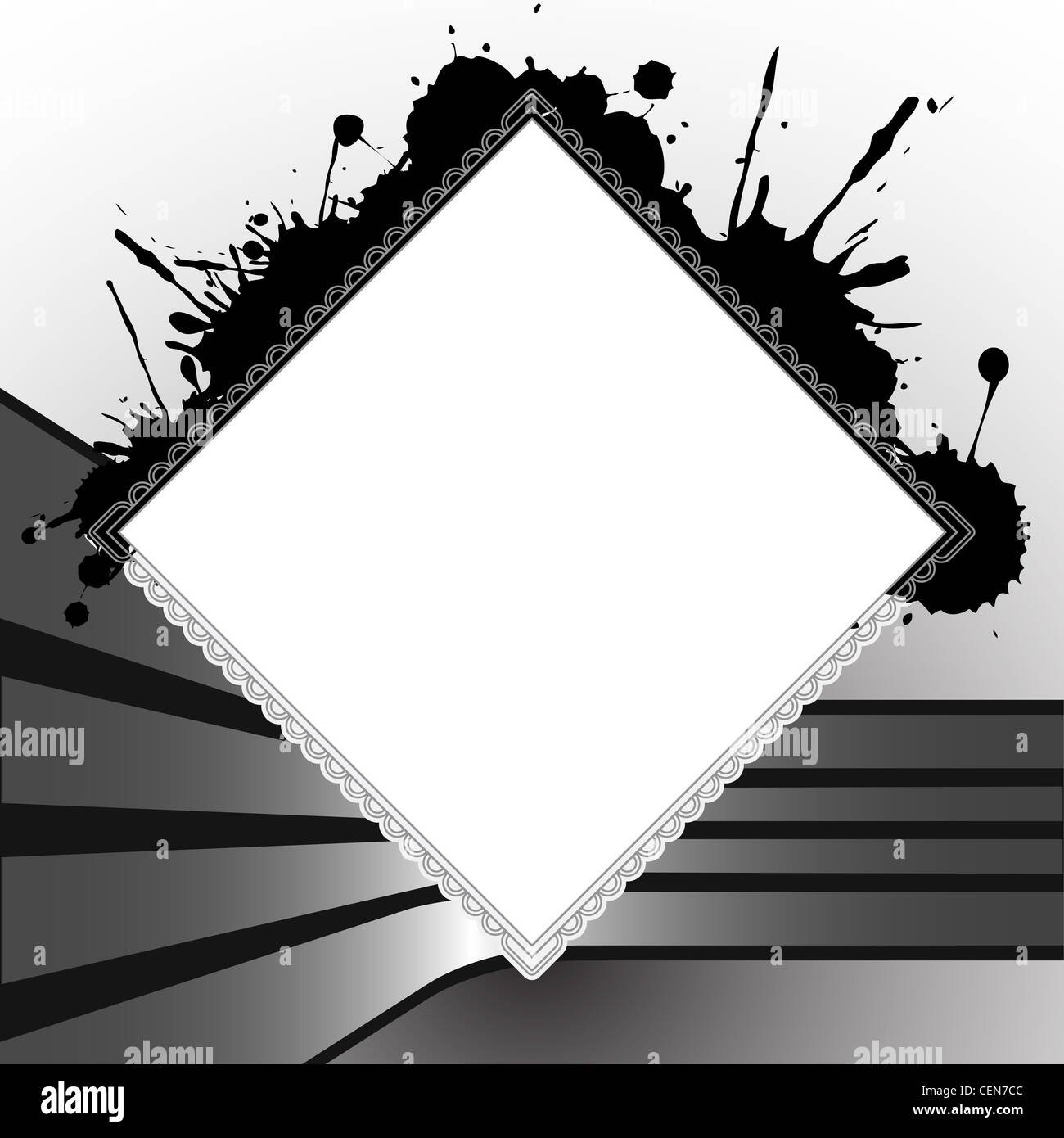 square splats template with stripes for design, abstract vector art illustration Stock Photo