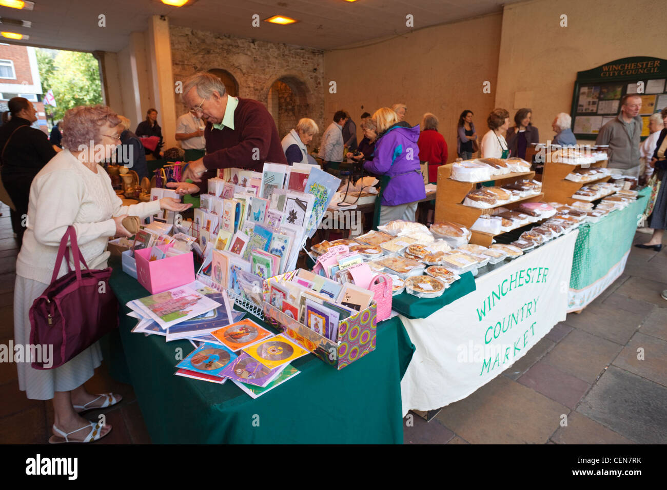 England, Hampshire, Winchester, Winchester Country Market Stock Photo