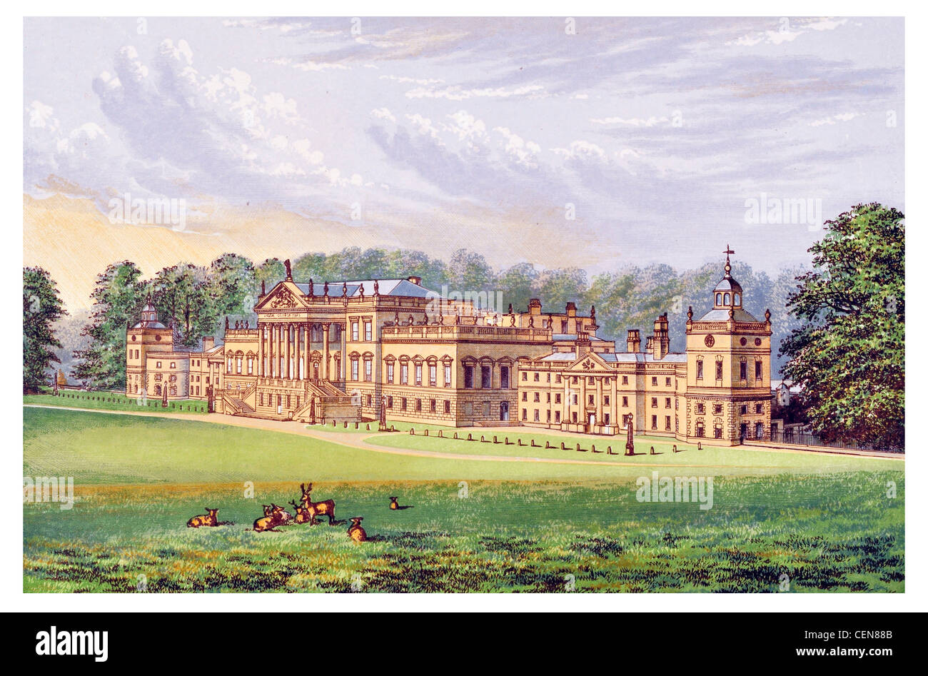 Wentworth Woodhouse Grade I listed country house South Yorkshire England Deer Park Stock Photo