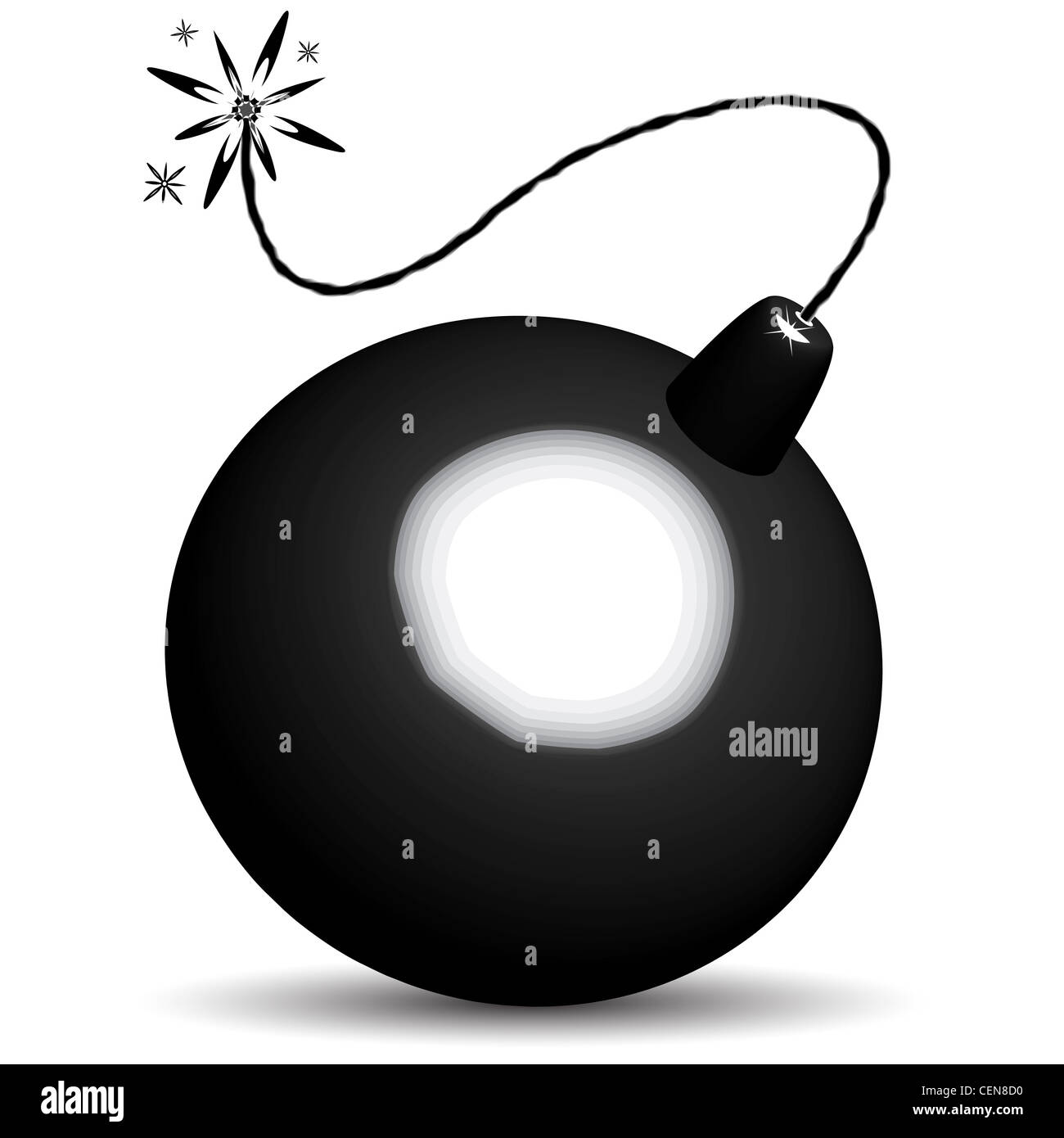 bomb icon against white background, abstract vector art illustration Stock Photo