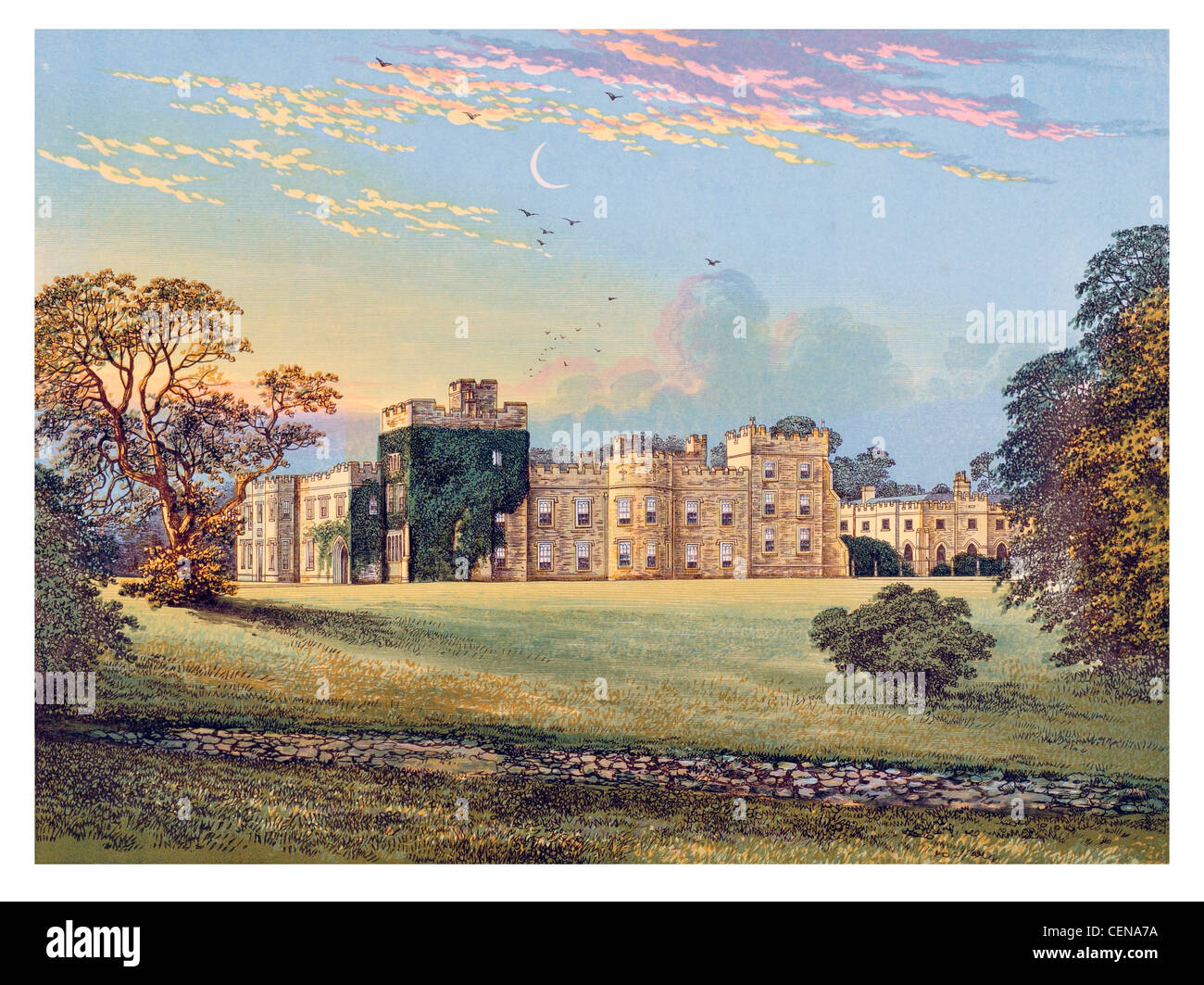 Hornby Castle Yorkshire courtyard castle Wensleydale England UK St