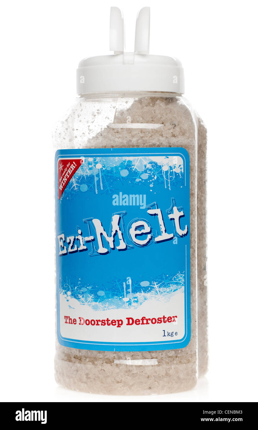 One kilogram container of Ezi Melt doorstep defroster Stock Photo Alamy