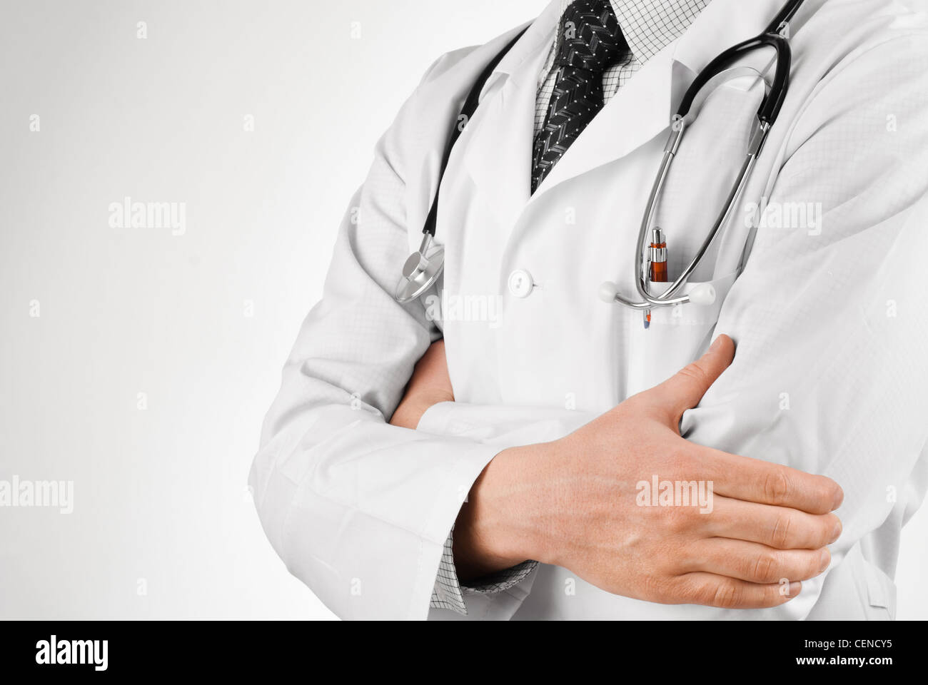 Doctor in black tie stethoscope hi-res stock photography and images - Alamy